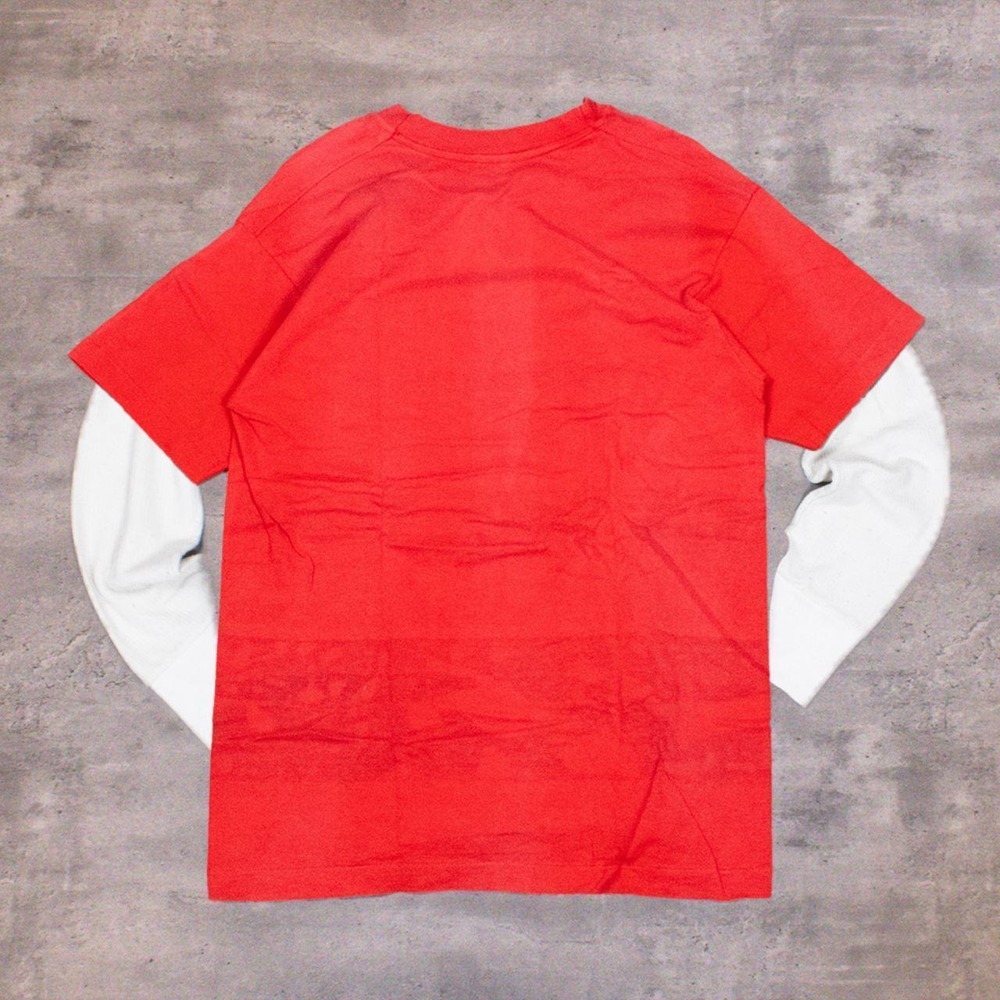 Vintage 1990's Fruit Of The Loom Pocket Blank Red Pocket Single Stitch T-Shirt - Picture 2 of 8